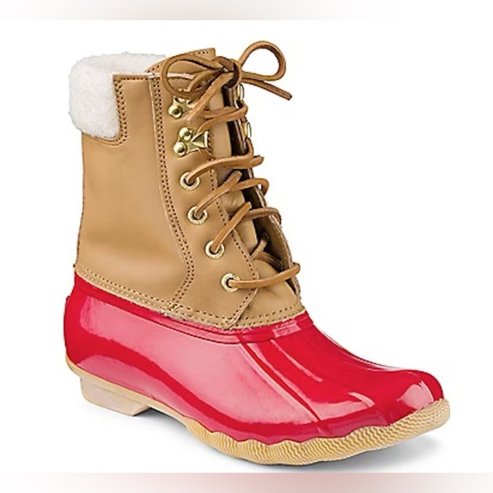 SOLD!!!!!! Sperry Top-Sider Red Lace-Up Duck Boots